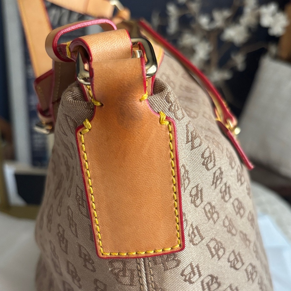Dooney & Bourke Brown Satchel with Pouch, Key Chain and DustBag - Picture 11 of 16